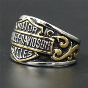 Harley Davidson carved ring