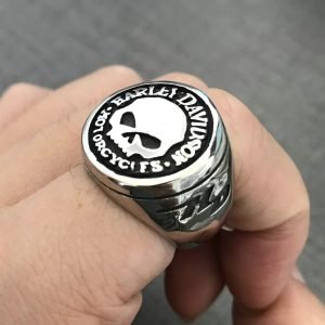 Harley Davidson skull ring