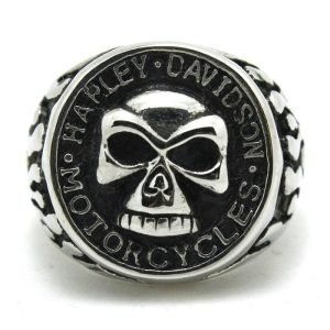 Harley Davidson skull ring