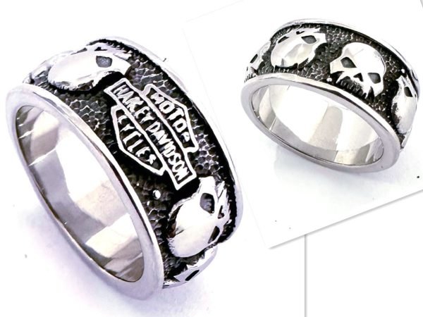 Harley Davidson skull ring