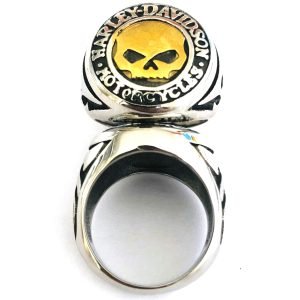 Harley Davidson skull ring