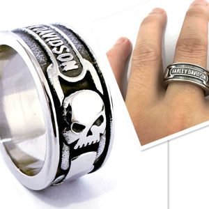 Harley Davidson skull ring
