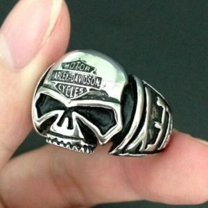 Harley Davidson skull ring