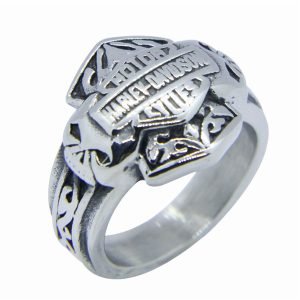 Harley Davidson carved ring