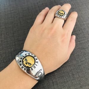 Harley Davidson skull ring