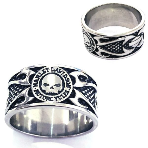 Harley Davidson skull ring