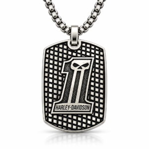 Number One Dog Tag Pendant motorcycle rider inspired jewelry