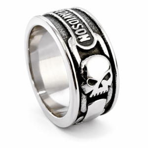 Skull Pattern Band Ring – independent biker-inspired jewelry