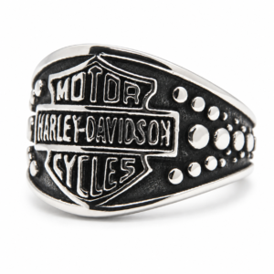 Studded Shield Biker Ring – independent biker-inspired jewelry